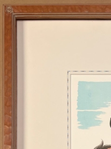Maynard Dixon signature Thunderbird logo corner frame with hand applied French lines
