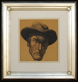 Frame for a Self Portrait of Maynard Dixon Frame 32.5 x 31 inches, NFS Private Collection