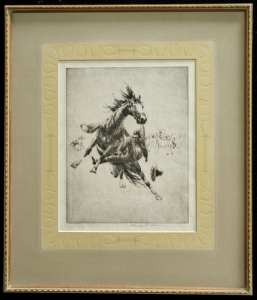 Henry Ziegler, Etching ca. 1930. Image size: 11 x 8.5 inches. Frame: 20 x 17.5 inches. SOLD