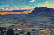 Gallisteo, New Mexico – Lon Megargee – ca. early 50s Oil on Canvas 24 x 30 inches