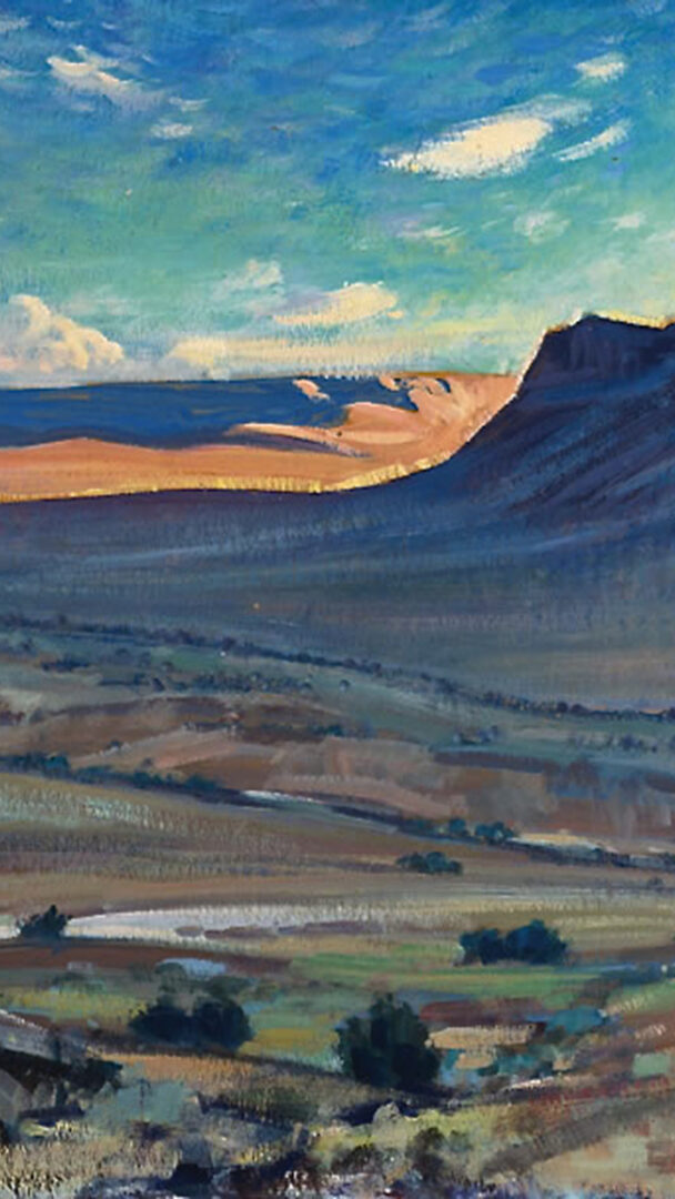 Gallisteo, New Mexico – Lon Megargee – ca. early 50s Oil on Canvas 24 x 30 inches
